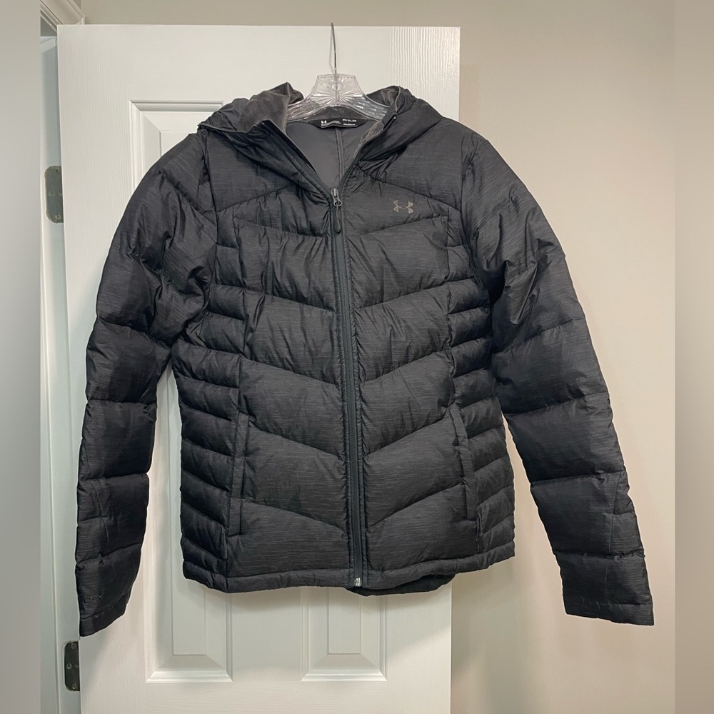 Under Armour Coldgear Womens XL Puffer Jacket Hooded Black